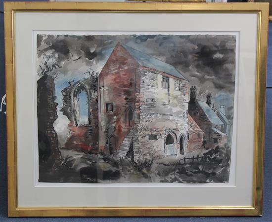 § John Piper (1903-1992) Beauvale Priory, 1983, 20 x 26in.